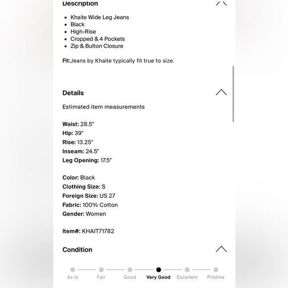 Khaite Black Wide-Leg Jeans (slight barrel) - Picture 5 of 5